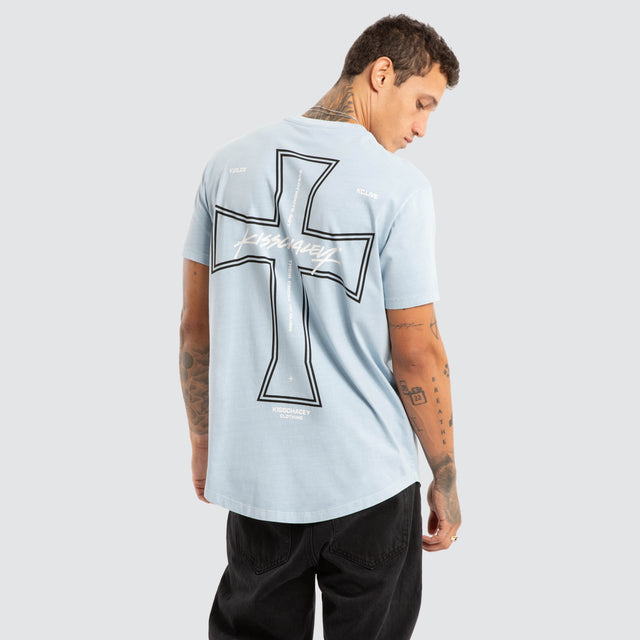 Confession Dual Curved Tee Pigment Skyway