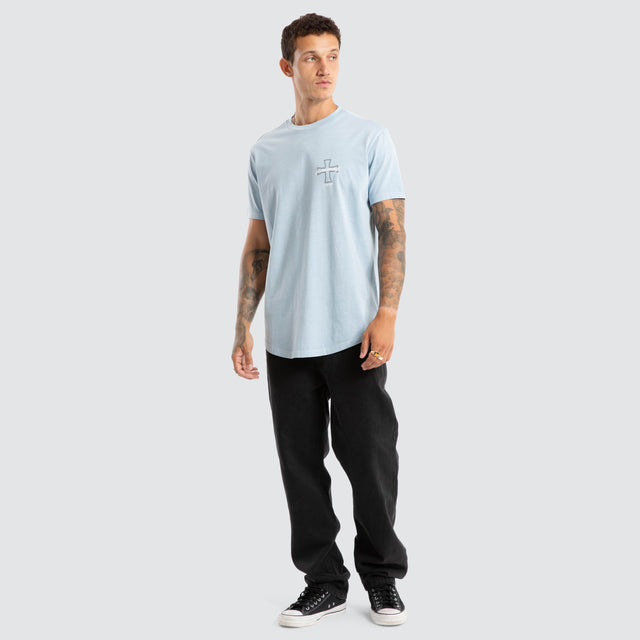 Confession Dual Curved Tee Pigment Skyway