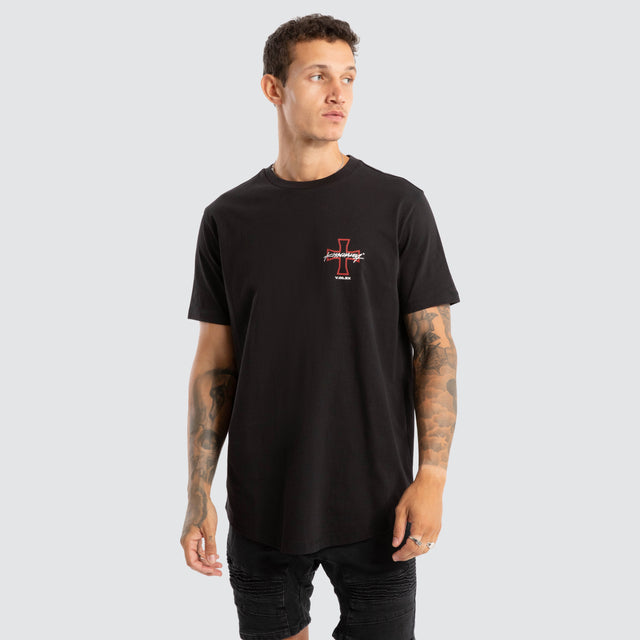 Confession Dual Curved Tee Jet Black