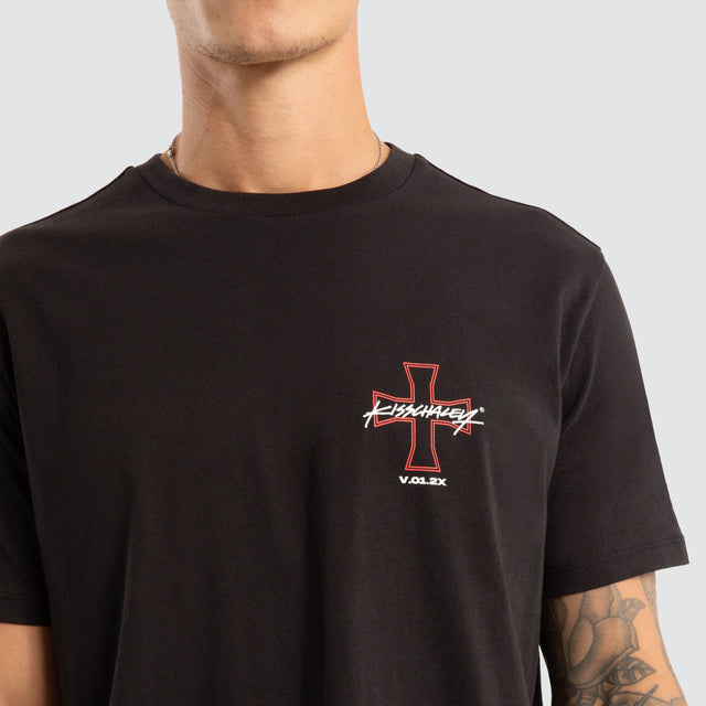 Confession Dual Curved Tee Jet Black