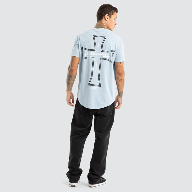 Confession Dual Curved Tee Pigment Skyway