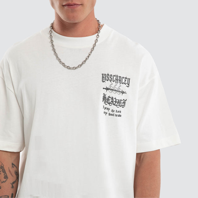 Model wears Abyss Street Tee Natural White T-Shirts White – image 4