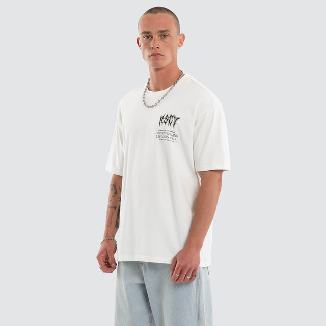 Fallen Box Fit Tee Natural White