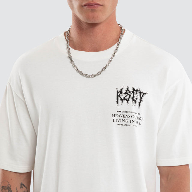 Fallen Box Fit Tee Natural White