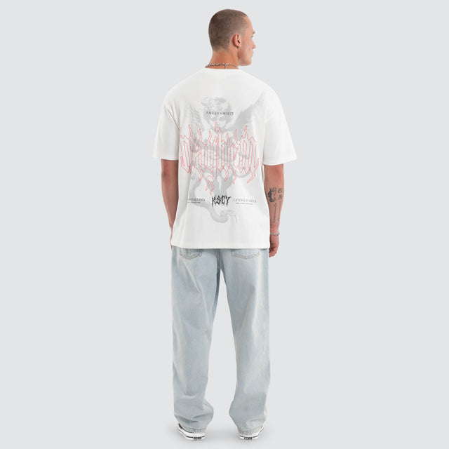 Fallen Box Fit Tee Natural White
