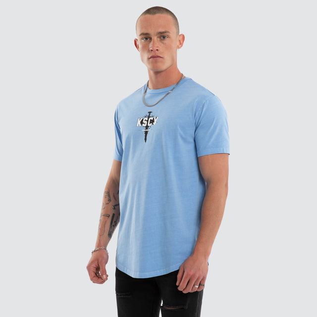 Imperial Dual Curved Tee Pigment Vista Blue