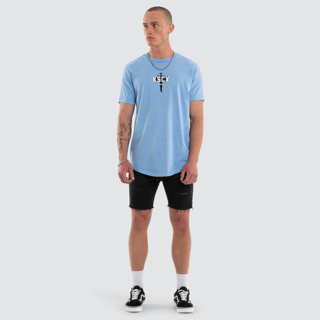 Imperial Dual Curved Tee Pigment Vista Blue