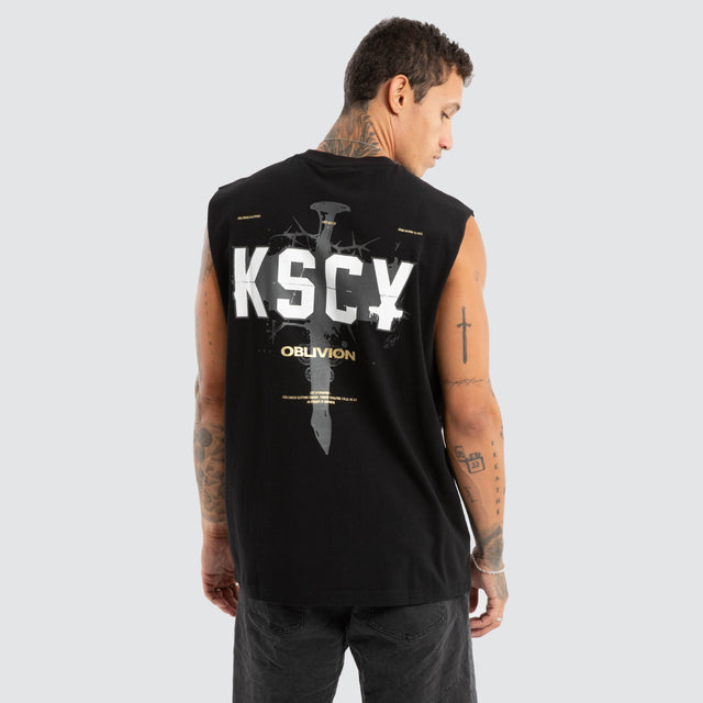 Model wears Imperial Relaxed Muscle Jet Black Muscle Tees Black – image 1