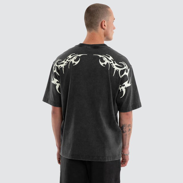 Cagey Oversized Tee Mineral Black