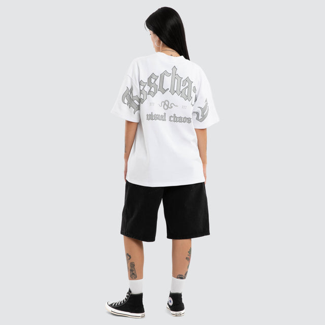 Broken Loopback Street Tee Optical White