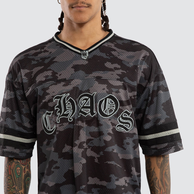 Pierced Football Jersey Black Camo