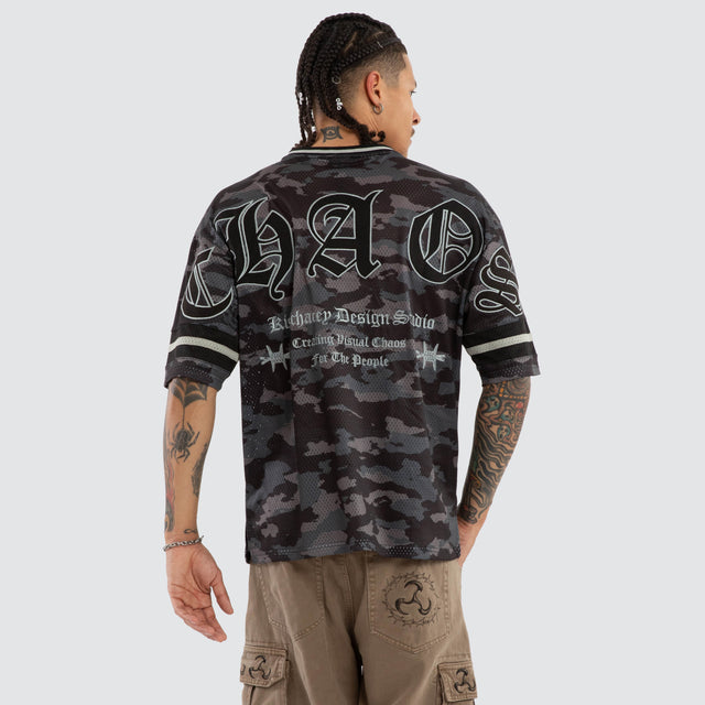 Pierced Football Jersey Black Camo
