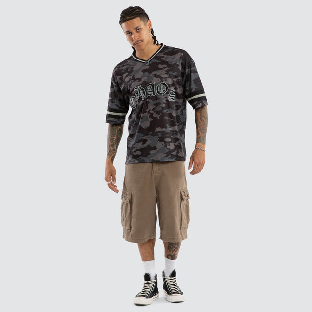 Pierced Football Jersey Black Camo