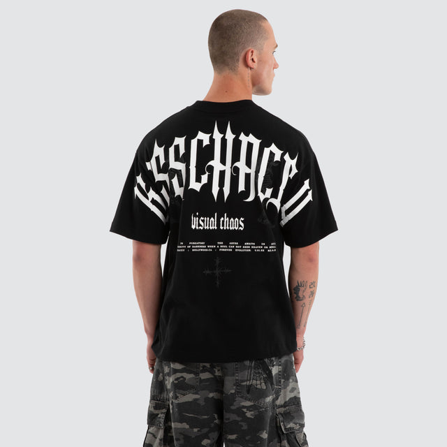 Model wears Seek Heaven Street Tee Jet Black T-Shirts Black – image 1