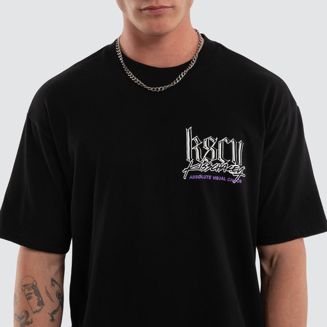 Model wears Absolute Box Fit Tee Jet Black T-Shirts Black – image 4