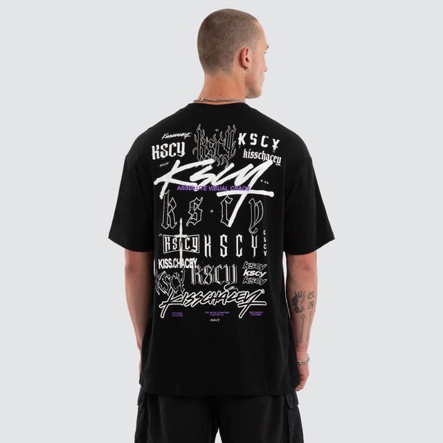 Model wears Absolute Box Fit Tee Jet Black T-Shirts Black – image 1