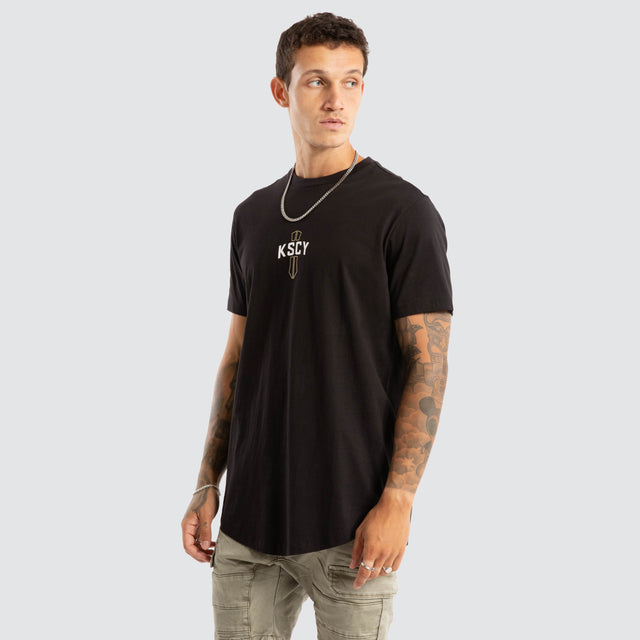 Delight Dual Curved Tee Jet Black