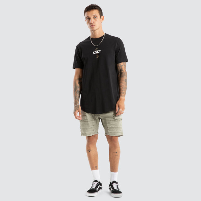 Delight Dual Curved Tee Jet Black