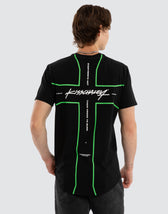 Crossover Dual Curved Tee Jet Black