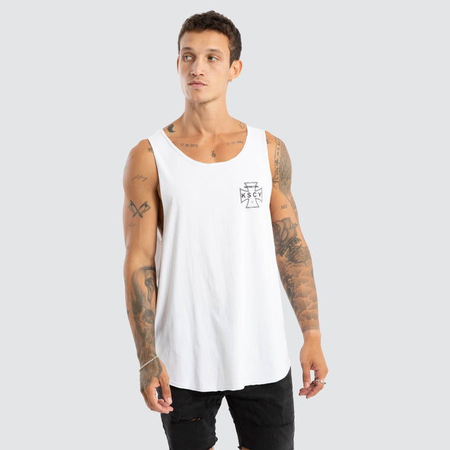 Scrawl Raw Tank White