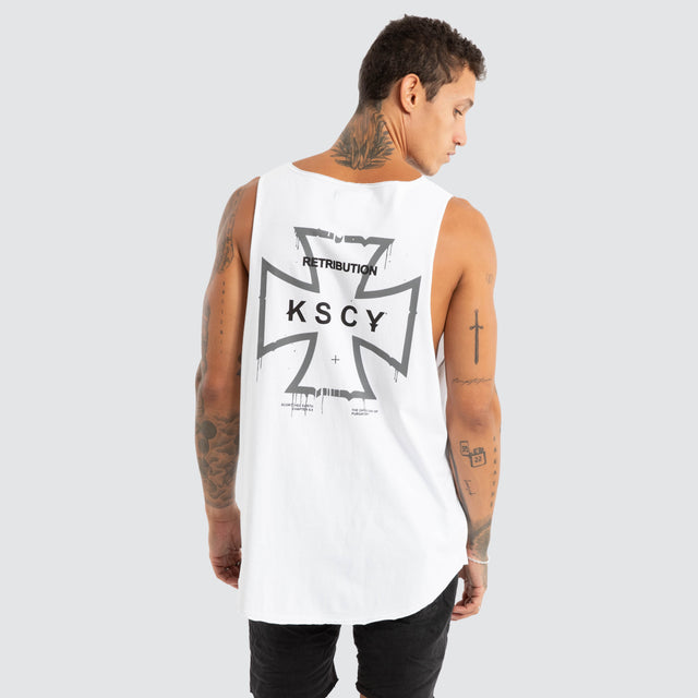 Scrawl Raw Tank White