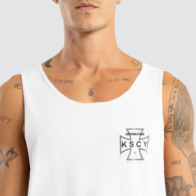 Scrawl Raw Tank White