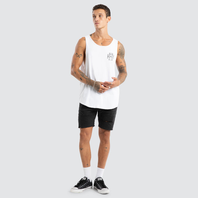 Scrawl Raw Tank White