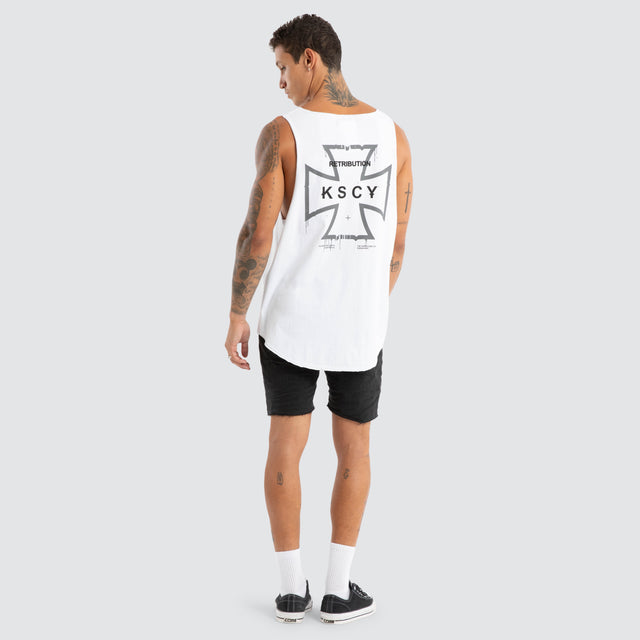 Scrawl Raw Tank White
