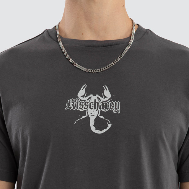 Model wears Arizona Dual Curved Tee Pigment Asphalt T-Shirts Grey – image 3