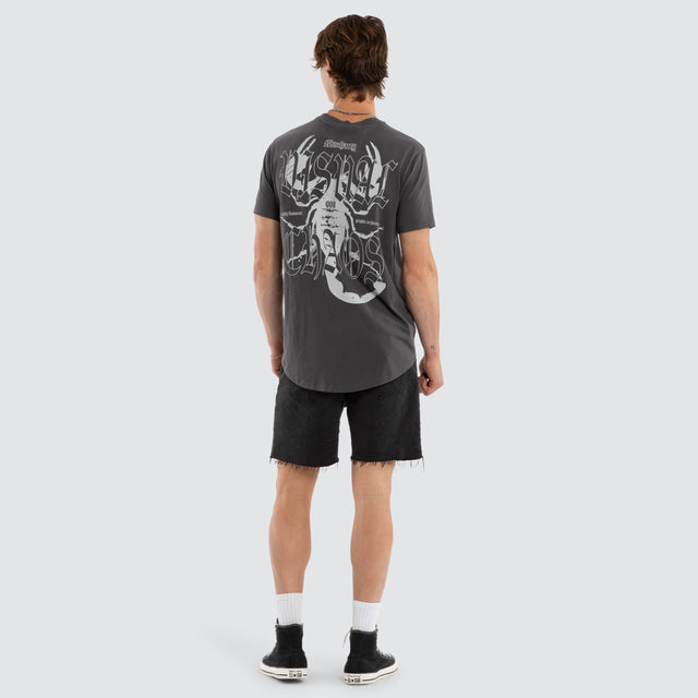 Model wears Arizona Dual Curved Tee Pigment Asphalt T-Shirts Grey – image 5