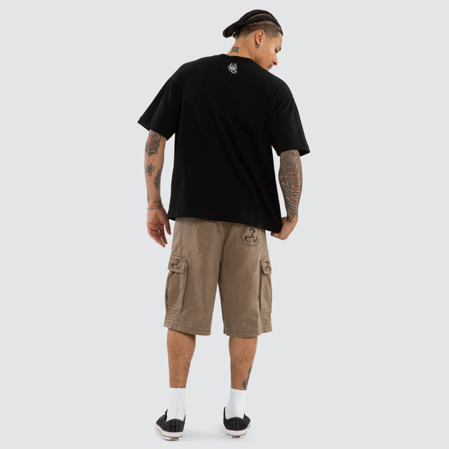 Model wears Scyth Loopback Street Tee Jet Black T-Shirts Black – image 2