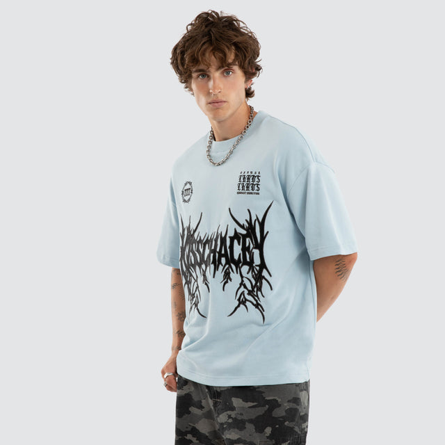 Spiked Loopback Street Tee Baby Blue