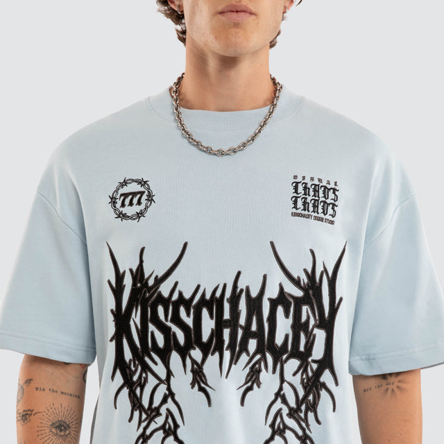 Spiked Loopback Street Tee Baby Blue
