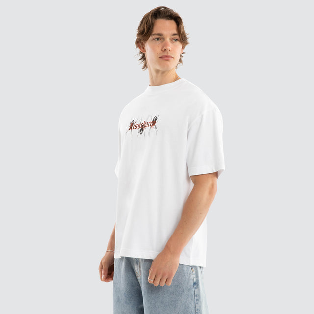 Model wears Creep Street Tee Optical White T-Shirts White – image 3