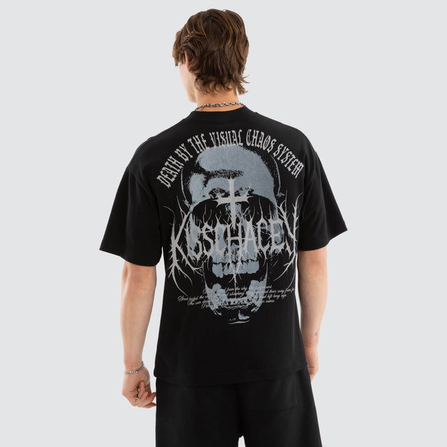 Model wears Skullcraft Street Tee Jet Black T-Shirts Black – image 1