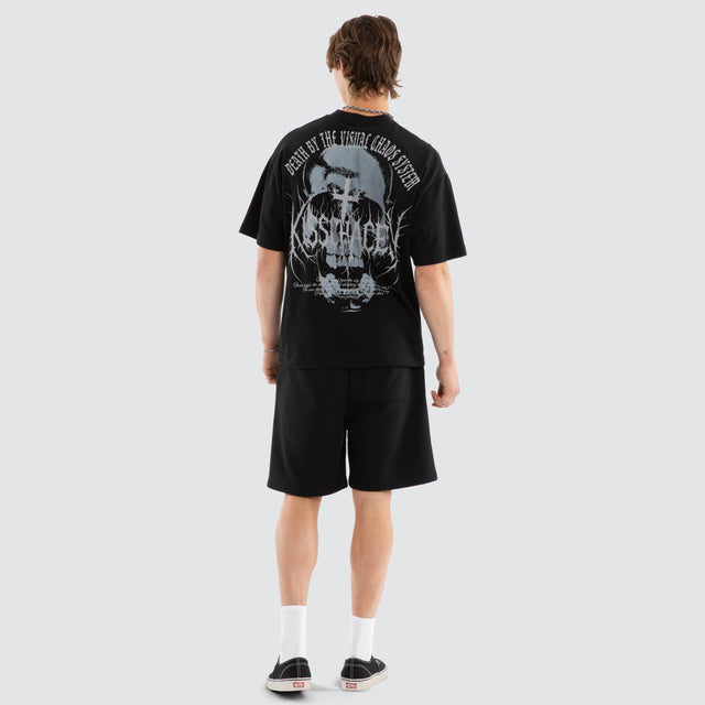 Model wears Skullcraft Street Tee Jet Black T-Shirts Black – image 5