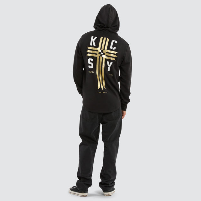 Model wears Guardian Dual Curved Hoodie Jet Black Hoodies Black – image 5