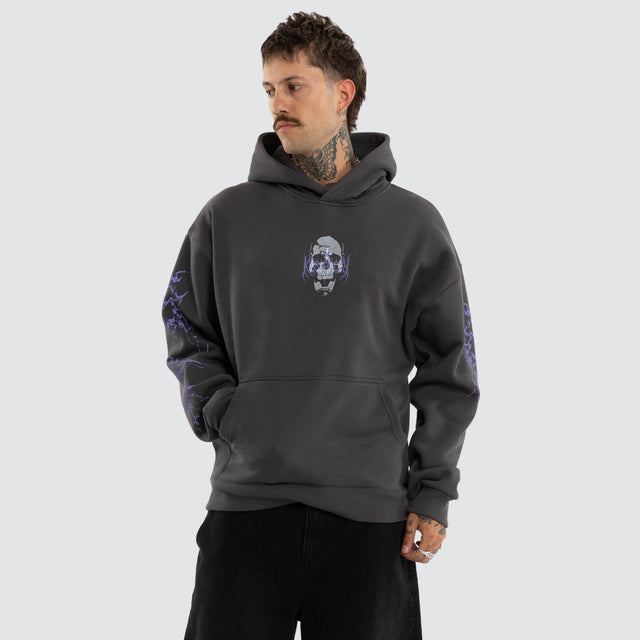 Model wears Enter Oversized Hoodie Hoodies Grey – image 3