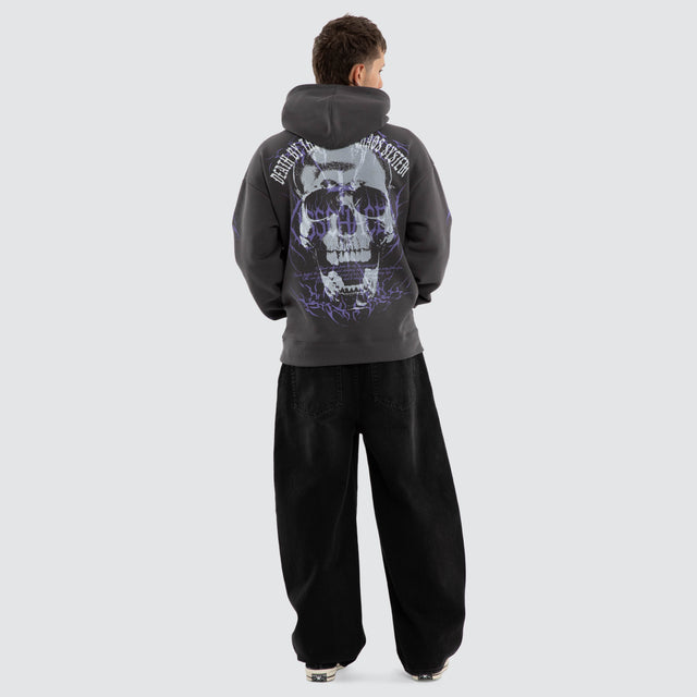 Model wears Enter Oversized Hoodie Hoodies Grey – image 4