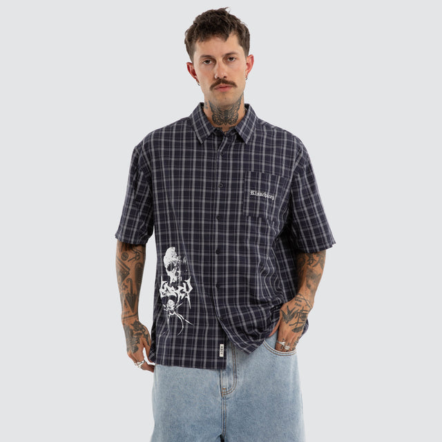 Graphite Short Sleeve Skate Shirt Graphite Check