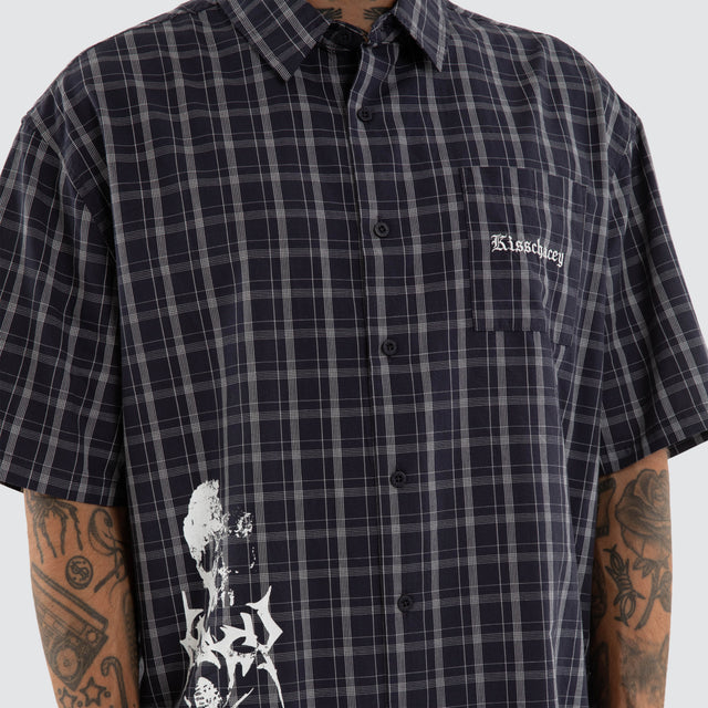 Graphite Short Sleeve Skate Shirt Graphite Check