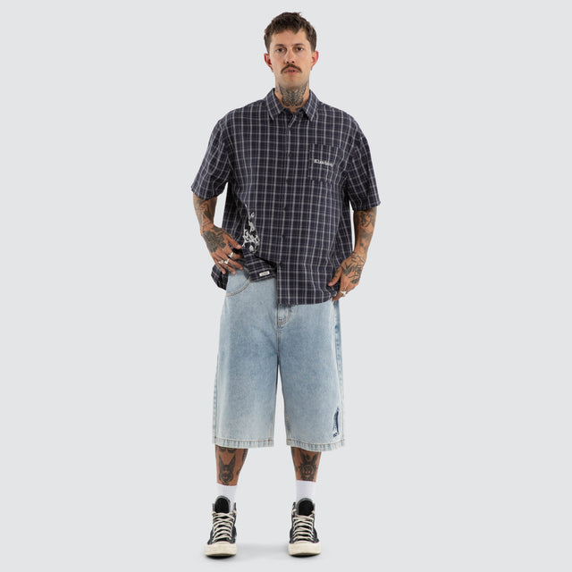 Graphite Short Sleeve Skate Shirt Graphite Check