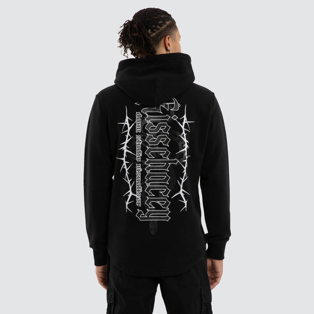 Risen Dual Curved Hoodie Jet Black