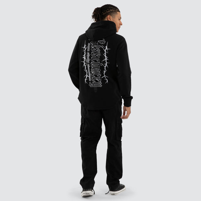 Risen Dual Curved Hoodie Jet Black