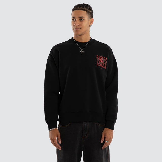 Protestant Box Fit Sweater Jet Black