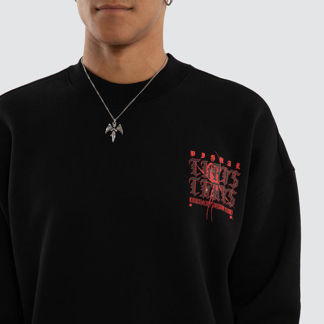 Protestant Box Fit Sweater Jet Black