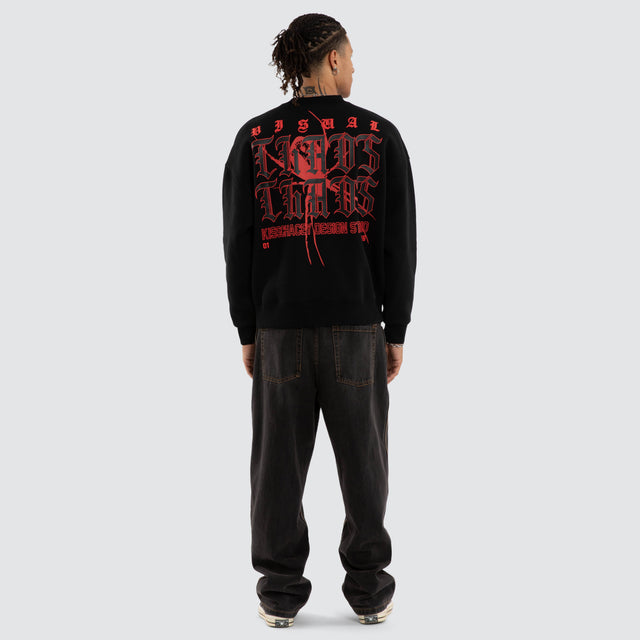 Protestant Box Fit Sweater Jet Black