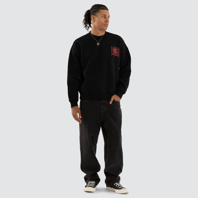 Protestant Box Fit Sweater Jet Black