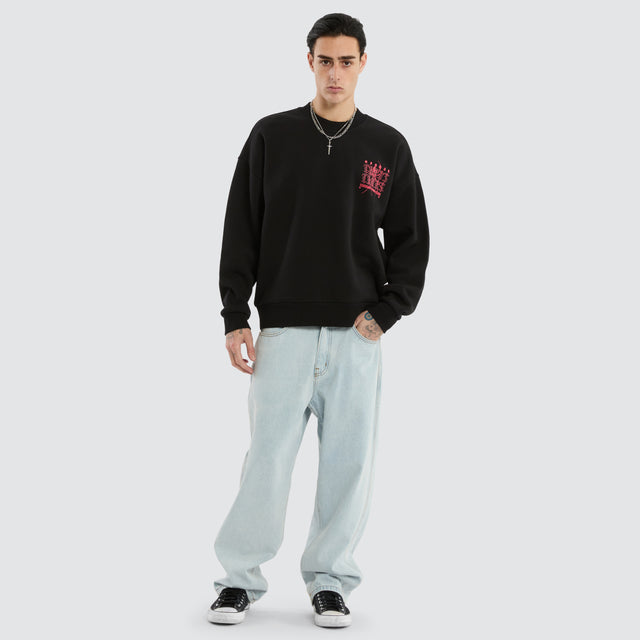 Protestant Box Fit Sweater Jet Black