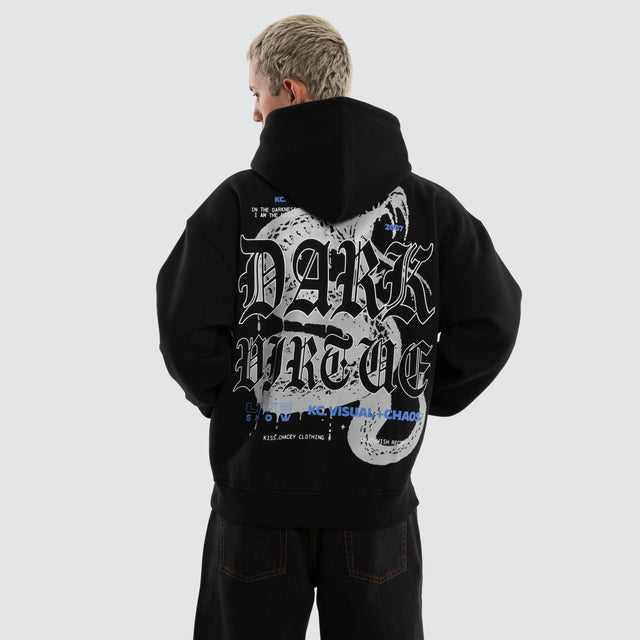 Python Oversized Hoodie Jet Black